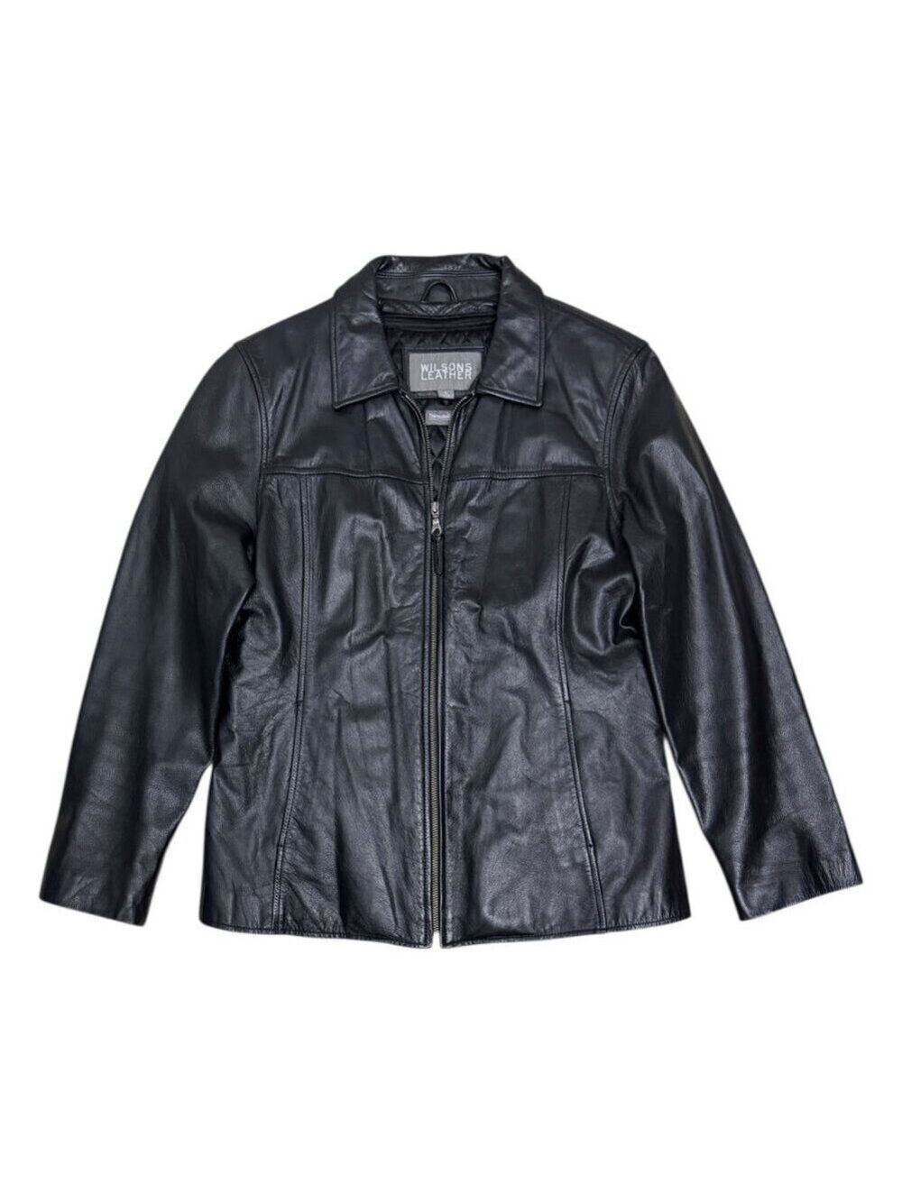 WILSONS LEATHER Lined Genuine Leather Bomber Winter Jacket Coat Womens Large